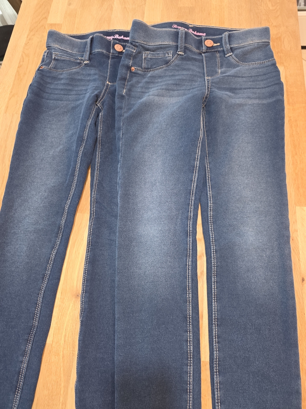 Tommy Bahama Girls Skinny Jeans in Dark Blue Wash Set of 2 Sz 8 EUC